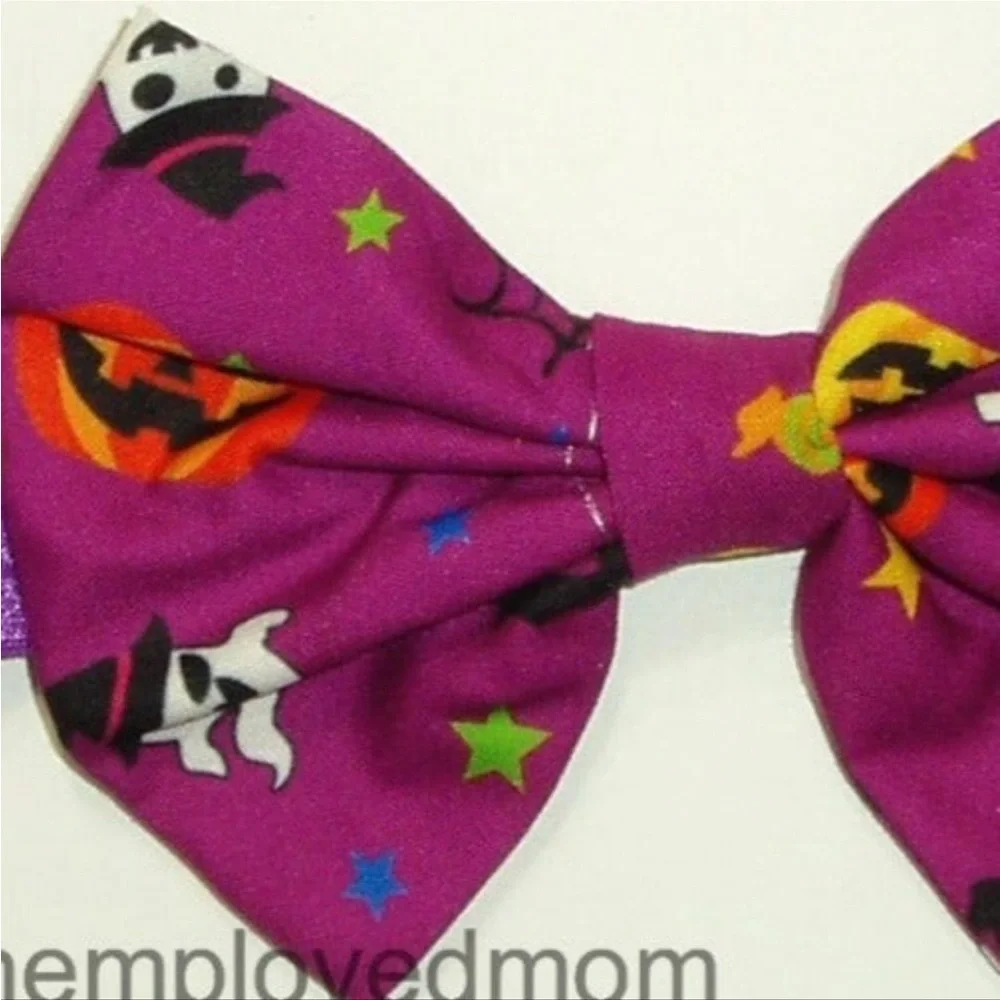 Purple Ghost Halloween Bow Headband Baby Girls Hair Accessories Headwrap
